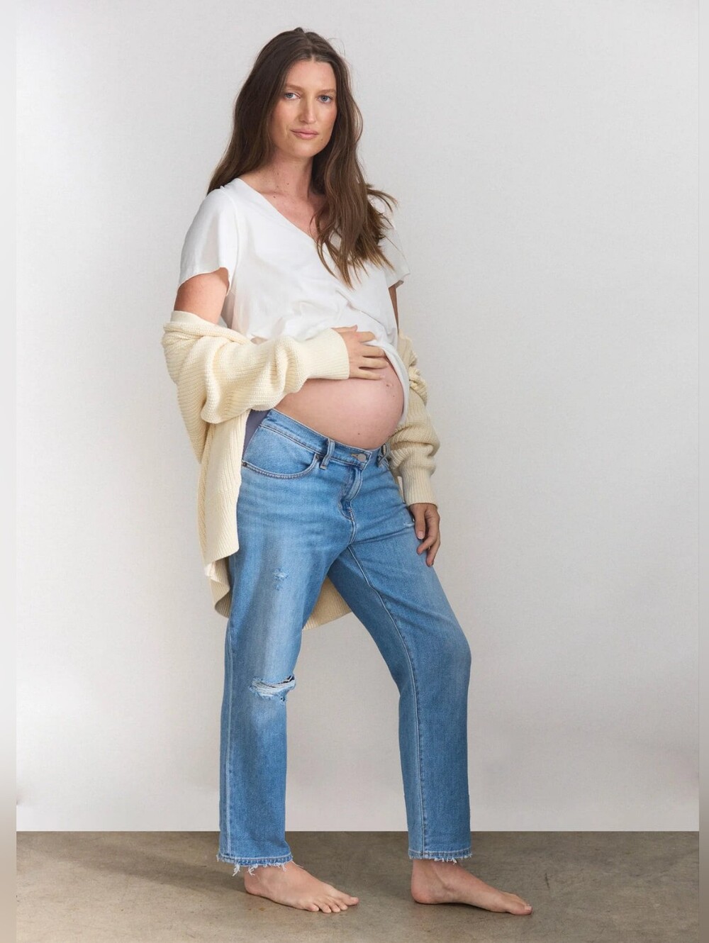 Hatch the heritage distressed Boyfriend Maternity Jean, 25